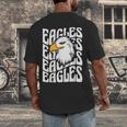 Eagles School Sports Fan Team Spirit Teacher Parent Student Men's Back Print T-Shirt, funny design