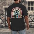 ESL Squad Teacher Crew Team Back To School English Rainbow Men's Back Print T-Shirt, funny design ESL Squad Teacher Crew Team Back To School English Rainbow Men's Back Print T-Shirt, funny design