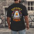 Espooky Vibes Spanish Mexican Halloween Ghost Teachers Men's Back Print T-Shirt, funny design Espooky Vibes Spanish Mexican Halloween Ghost Teachers Men's Back Print T-Shirt, funny design