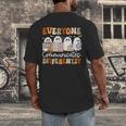 Everyone Communicates Differently Halloween Sped Teacher Men's Back Print T-Shirt, funny design Everyone Communicates Differently Halloween Sped Teacher Men's Back Print T-Shirt, funny design