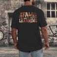 Fall In Love With Learning Autum Thanksgiving Teacher Kids Men's Back Print T-Shirt, funny design Fall In Love With Learning Autum Thanksgiving Teacher Kids Men's Back Print T-Shirt, funny design