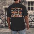 Fall In Love With Learning Autumn Teacher Thanksgiving Men's Back Print T-Shirt, funny design Fall In Love With Learning Autumn Teacher Thanksgiving Men's Back Print T-Shirt, funny design