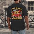 Fall In Love With Learning Pumpkin Thanksgiving Teacher Fall Men's Back Print T-Shirt, funny design Fall In Love With Learning Pumpkin Thanksgiving Teacher Fall Men's Back Print T-Shirt, funny design