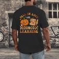 Fall In Love With Reading Book Autumn Pumpkins And Teachers Men's Back Print T-Shirt, funny design
