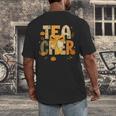 Fall Teacher Pumpkin Coquette Bow Autumn Classroom Men's Back Print T-Shirt, funny design Fall Teacher Pumpkin Coquette Bow Autumn Classroom Men's Back Print T-Shirt, funny design