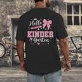 First Day Of School Teacher Girl Coquette Hello Kindergarten Men's Back Print T-Shirt, funny design