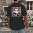 First Grade Boo Crew Teacher Student Halloween Costume Men's Back Print T-Shirt, funny design