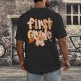 First Grade Fall Floral Coquette Bow Teachers Students Men's Back Print T-Shirt, funny design First Grade Fall Floral Coquette Bow Teachers Students Men's Back Print T-Shirt, funny design