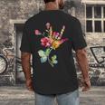 Flower American Sign Language ASL Teacher Teaching Deaf Men's Back Print T-Shirt, funny design Flower American Sign Language ASL Teacher Teaching Deaf Men's Back Print T-Shirt, funny design