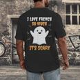 French Teacher Halloween French Class School Men's Back Print T-Shirt, funny design