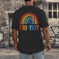 Fri-Yay Friyay Rainbow Colors Teacher Childrens Fun Designs Men's Back Print T-Shirt, funny design Fri-Yay Friyay Rainbow Colors Teacher Childrens Fun Designs Men's Back Print T-Shirt, funny design
