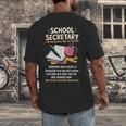 Front Office Teacher Admin Meaning School Secretary Men's Back Print T-Shirt, funny design