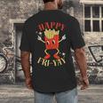 Fun Teacher Happy Fri Yay French Fries Friday Lovers Men's Back Print T-Shirt, funny design Fun Teacher Happy Fri Yay French Fries Friday Lovers Men's Back Print T-Shirt, funny design