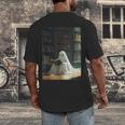 Ghost Library Halloween Book Reading Books Lover Teacher Men's Back Print T-Shirt, funny design Ghost Library Halloween Book Reading Books Lover Teacher Men's Back Print T-Shirt, funny design