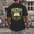 Grammar Police To Serve And Correct English Teacher Men's Back Print T-Shirt, funny design