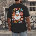 Groovy Halloween Trick Or Teach Retro Floral Ghost Teacher For Men Women Kids Men's Back Print T-Shirt, funny design Groovy Halloween Trick Or Teach Retro Floral Ghost Teacher For Men Women Kids Men's Back Print T-Shirt, funny design