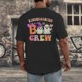 Groovy Kindergarten Boo Crew Kinder Halloween Teacher Kids Men's Back Print T-Shirt, funny design