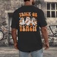Groovy Teacher Halloween Trick Or Teach Ghost Men Women Kids Men's Back Print T-Shirt, funny design