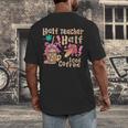 Half Teacher Half Iced Coffee Back To School Men's Back Print T-Shirt, funny design Half Teacher Half Iced Coffee Back To School Men's Back Print T-Shirt, funny design