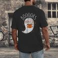 Halloween Cute Ghost Book Reading Teacher Men's Back Print T-Shirt, funny design Halloween Cute Ghost Book Reading Teacher Men's Back Print T-Shirt, funny design
