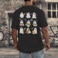 Halloween Ghost Playing Musical Instruments Music Teacher Men's Back Print T-Shirt, funny design Halloween Ghost Playing Musical Instruments Music Teacher Men's Back Print T-Shirt, funny design