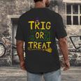 Halloween Math Teacher Trig Or Treat Student School College Men's Back Print T-Shirt, funny design