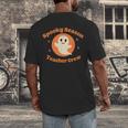 Halloween Teacher Crew Spooky Season Retro Ghost Men's Back Print T-Shirt, funny design