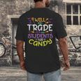 Halloween Teacher Will Trade Students For Candy Women Men Men's Back Print T-Shirt, funny design
