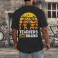Halloween Teachers Science Math Teachers Love Brains Men's Back Print T-Shirt, funny design