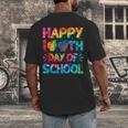 Happy 100th Day Of School Teacher Student 100 Days Tie Dye Men Women Kids Men's Back Print T-Shirt, funny design