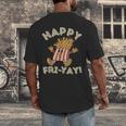 Happy Fri Yay Retro French Fries Friday Lovers Fun Teacher Men's Back Print T-Shirt, funny design