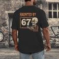 Haunted By 67 Halloween 67 Meme Six Seven Teacher Men's Back Print T-Shirt, funny design Haunted By 67 Halloween 67 Meme Six Seven Teacher Men's Back Print T-Shirt, funny design
