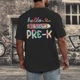 Hello Pre-K Pencil Teacher Student Tie Dye Men's Back Print T-Shirt, funny design Hello Pre-K Pencil Teacher Student Tie Dye Men's Back Print T-Shirt, funny design