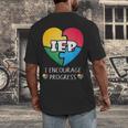 IEP I Encourage Progress Special Education School Teacher Men's Back Print T-Shirt, funny design
