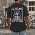 I'Ll Just Wait Until It's Quiet Skeleton Coffee Teacher Men's Back Print T-Shirt, funny design