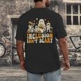 Inclusion Isn't Scary Mummy Boo Ghost Halloween SLP Teacher Men's Back Print T-Shirt, funny design Inclusion Isn't Scary Mummy Boo Ghost Halloween SLP Teacher Men's Back Print T-Shirt, funny design