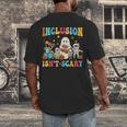 Inclusion Isn't Scary SLP Halloween Sped Teacher Therapy Men's Back Print T-Shirt, funny design Inclusion Isn't Scary SLP Halloween Sped Teacher Therapy Men's Back Print T-Shirt, funny design