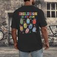 Inclusion Is My Jam SPED Teacher Special Education Life Men's Back Print T-Shirt, funny design Inclusion Is My Jam SPED Teacher Special Education Life Men's Back Print T-Shirt, funny design