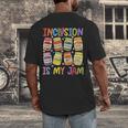 Inclusion Is My Jam SPED Teacher Special Education Teacher Men's Back Print T-Shirt, funny design Inclusion Is My Jam SPED Teacher Special Education Teacher Men's Back Print T-Shirt, funny design