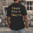 Their There They'Re English Teacher Gramma Police Joke Men's Back Print T-Shirt, funny design