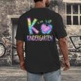 K Is For Kindergarten Teacher Tie Dye Back To School Kinder Men's Back Print T-Shirt, funny design K Is For Kindergarten Teacher Tie Dye Back To School Kinder Men's Back Print T-Shirt, funny design
