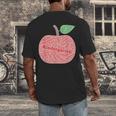 Kindergarten Apple Word Art For Teachers & Students Men's Back Print T-Shirt, funny design Kindergarten Apple Word Art For Teachers & Students Men's Back Print T-Shirt, funny design
