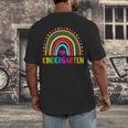 Kindergarten Rainbow Girls Boys Teacher First Day Of School Men's Back Print T-Shirt, funny design Kindergarten Rainbow Girls Boys Teacher First Day Of School Men's Back Print T-Shirt, funny design