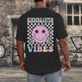 Kindergarten Vibes First Day Of School Kindergarten Teacher Men's Back Print T-Shirt, funny design