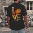Leopard Pumpkin Love Teacher Life Thanksgiving Fall Women Men's Back Print T-Shirt, funny design