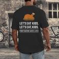 Let's Eat Kids Grammar For Thanksgiving Teacher Men's Back Print T-Shirt, funny design Let's Eat Kids Grammar For Thanksgiving Teacher Men's Back Print T-Shirt, funny design