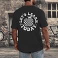 Let's Learn Today Checkered Apple Back To School Teacher Men's Back Print T-Shirt, funny design
