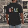 Let's Read Book Nerd Reading Book Lover Librarian Teacher Men's Back Print T-Shirt, funny design
