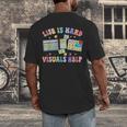 Life Is Hard Visuals Help Special Education Teacher SPED Men's Back Print T-Shirt, funny design