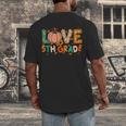 Love 5th Grade Thanksgiving Colorful Fall Leaves Teacher Men's Back Print T-Shirt, funny design